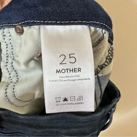 Mother High Waisted Looker Ankle Fray In Tongue And Chic Dark Wash Size 25 - Picture 9 of 11
